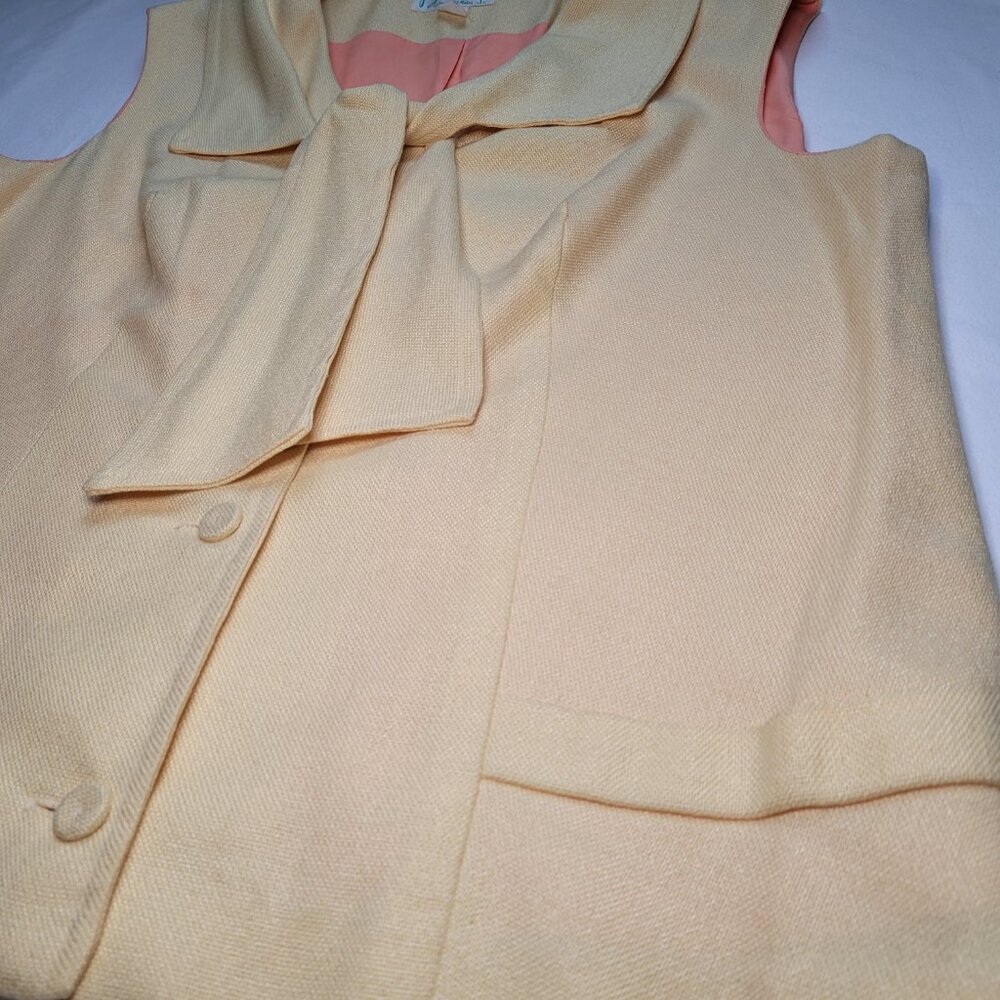 Vtg Bette of California Yellow Sleeveless Vest Custom Match Mates Quiet Luxury - Picture 5 of 8